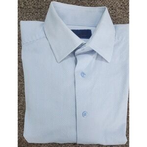 David Donahue Men's Light‎ Blue Trim Fit Dress Shirt Size 16 X 32/33